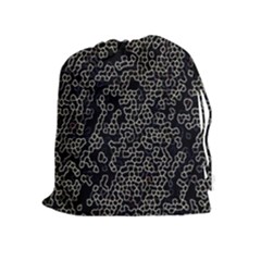 Neon Geometric Pattern Design Drawstring Pouch (xl) by dflcprintsclothing