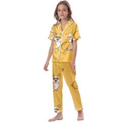Corgi And Coffee Kids  Satin Short Sleeve Pajamas Set by Bigfootshirtshop