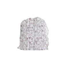 Pencil Flowers Drawstring Pouch (small) by SychEva