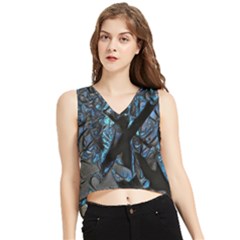 Sputnik V-neck Cropped Tank Top by MRNStudios