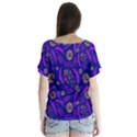 Folk flowers art pattern Floral abstract surface design  Seamless pattern V-Neck Flutter Sleeve Top View2
