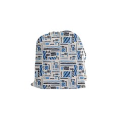 Ethnic Geometric Abstract Textured Art Drawstring Pouch (small) by dflcprintsclothing