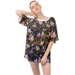 Apple Blossom  Oversized Chiffon Top by SychEva