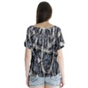Glithc Grunge Abstract Print V-Neck Flutter Sleeve Top View2