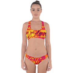  Graffiti Love Cross Back Hipster Bikini Set by essentialimage365