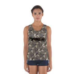 Browns Geometric Abstract Design Sport Tank Top  by dflcprintsclothing