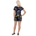 Folk flowers art pattern Floral abstract surface design  Seamless pattern Short Sleeve Asymmetric Mini Dress View2