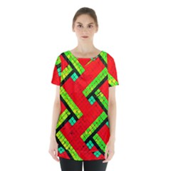 Pop Art Mosaic Skirt Hem Sports Top by essentialimage365
