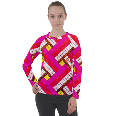 Pop Art Mosaic Women s Long Sleeve Raglan Tee by essentialimage365
