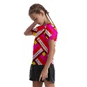 Pop Art Mosaic Kids  Frill Chiffon Blouse View2