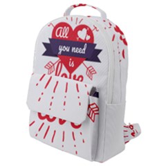 All You Need Is Love Flap Pocket Backpack (small) by DinzDas