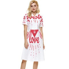 All You Need Is Love Button Top Knee Length Dress by DinzDas