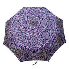 Digital Painting Drawing Of Flower Power Folding Umbrellas by pepitasart