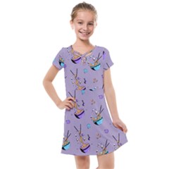 Japanese Ramen Sushi Noodles Rice Bowl Food Pattern Kids  Cross Web Dress by DinzDas