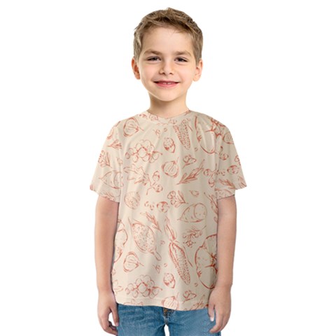 Thanksgiving Flowers And Gifts Pattern Kids  Sport Mesh Tee by DinzDas