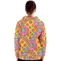 Fast Food Pizza And Donut Pattern Women s Zipper Hoodie View2