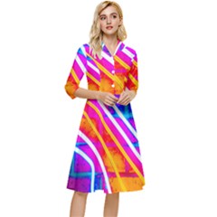 Pop Art Neon Wall Classy Knee Length Dress by essentialimage365