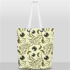 Folk Flowers Art Pattern Floral Abstract Surface Design  Seamless Pattern Full Print Rope Handle Tote (small) by Eskimos