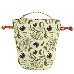 Folk Flowers Art Pattern Floral Abstract Surface Design  Seamless Pattern Drawstring Bucket Bag by Eskimos