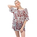 Folk flowers art pattern Floral abstract surface design  Seamless pattern Oversized Chiffon Top View1