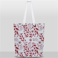 Folk Flowers Art Pattern Floral Abstract Surface Design  Seamless Pattern Full Print Rope Handle Tote (small) by Eskimos