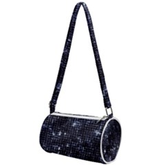 Geometric Dark Blue Abstract Print Pattern Mini Cylinder Bag by dflcprintsclothing