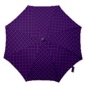 Purple, black and yellow color plaid, retro tartan pattern Hook Handle Umbrellas (Small) View1