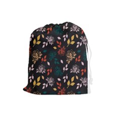 Rose Floral Drawstring Pouch (large) by tmsartbazaar