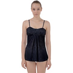 Black And White Kinetic Design Pattern Babydoll Tankini Set by dflcprintsclothing