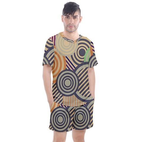 Circular Pattern Men s Mesh Tee And Shorts Set by designsbymallika