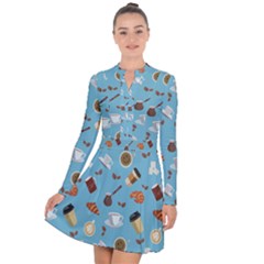Coffee Time Long Sleeve Panel Dress by SychEva