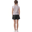 Salmon And Grey Linear Design Kids  Raglan Cap Sleeve Tee View2