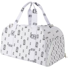 Sketchy Monster Pencil Drawing Motif Pattern Burner Gym Duffel Bag by dflcprintsclothing