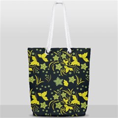 Folk Flowers Art Pattern Floral  Surface Design  Seamless Pattern Full Print Rope Handle Tote (small) by Eskimos