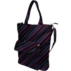 Dark Multicolored Striped Print Design Dark Multicolored Striped Print Design Shoulder Tote Bag by dflcprintsclothing