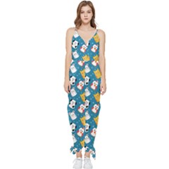 Funny Pets Sleeveless Tie Ankle Jumpsuit by SychEva
