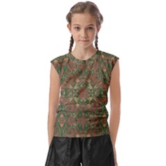 Modern Tropical Motif Print Kids  Raglan Cap Sleeve Tee by dflcprintsclothing
