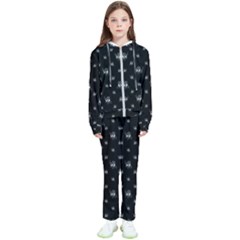 Black And White Funny Monster Print Pattern Kids  Tracksuit by dflcprintsclothing