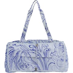 Blue Biro Ornate Multi Function Bag by kaleidomarblingart