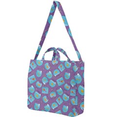 Aquarium With Fish And Sparkles Square Shoulder Tote Bag by SychEva