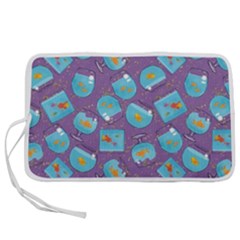 Aquarium With Fish And Sparkles Pen Storage Case (l) by SychEva