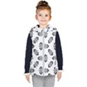 Black White Minimal Art Kids  Hooded Puffer Vest View1