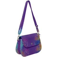Multicolor Pastel Love Saddle Handbag by designsbymallika