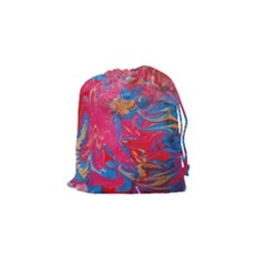 Abstract Flames Drawstring Pouch (small) by kaleidomarblingart