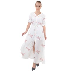Amor Text Drawing Pattern Waist Tie Boho Maxi Dress by dflcprintsclothing