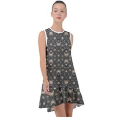 Modern Geometric Ornate Pattern Design Frill Swing Dress by dflcprintsclothing