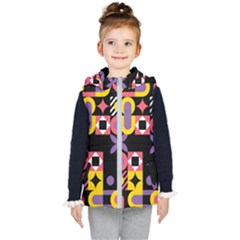 Summer Mosaic Print Kids  Hooded Puffer Vest by designsbymallika