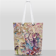 Marbling Collage Full Print Rope Handle Tote (small) by kaleidomarblingart