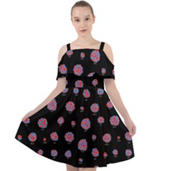 Protons And Neutrons Cut Out Shoulders Chiffon Dress by sonyawrites