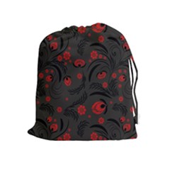 Folk Flowers Pattern Floral Surface Design Drawstring Pouch (xl) by Eskimos